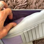 Coach  Silver/Gray and tan signature Turnlock wallet with purple lining Photo 6