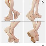 Nude Platform Sandals Tan Size 6 Photo 1
