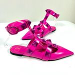 Valentino Garavani  Roman Stud leather Point Toe Flats Pink 37.5 NEW Photo 8