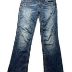 Daytrip  Medium Wash Stretch Distressed VIRGO Boot Cut Denim Jeans Women's 28R Photo 0