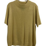 Sag Harbor Gold Metallic Short Sleeve Sweater Size Medium Mock Neck Grannycore Photo 0
