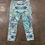 Chico's Blue and Purple Patterned Ankle Pants with Stretch Lightweight Size 2 Photo 2