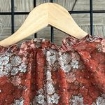 Socialite  Women's Mini Dress Size XS Burnt Orange Floral Smock Waist Boho Chic Photo 5