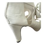 White Mesh Open Toe Bow High Heels Wedding Bridal Homecoming size 40 (US 9) Photo 5