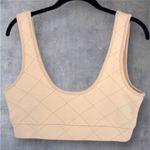 NWT Mono B Quilted Style Cream Cropped Sports Bra Tank Top Medium Photo 0
