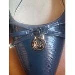 Michael Kors Navy Patent Leather Pointed Toe Bow Kitten Heel Pumps size 11 Photo 2