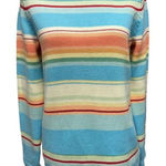 Ralph Lauren Lauren Womens Petite Small Sweater Blue Orange Cream Serape Striped Photo 0