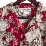 Vintage DONNKENNY Women Top Red Tan Paisley‎ Button Up Career Mature 80s Cottage Size undefined Photo 11