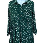 Blue Rain  Hunter Green Longsleeve Dress with White Floral Accents Photo 0
