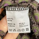 Didi Wrap Blouse Floral Print Ruffle Size Small Women Top Brown Green Purple Mod Photo 13