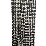 Nunu Yong Brown Argyle Plaid Lounge Pants S Wide Leg Drawstring Casual Stretch Photo 0