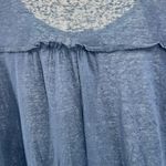 Umgee  blue M burnout tee buttons raw hem casual lounge layering Photo 8