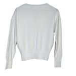 J.Crew Front Lace Long Sleeve Stretch Plush Knit Sweater Rib Hems M True White Photo 14