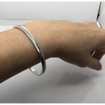 Monet Vintage  Bangle‎ Bracelet Silver tone Herringbone Chevron Etched Jewelry Photo 3