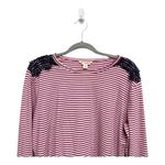 Brooks Brothers  Pink White Striped Long Sleeve Blue Lace Trim Size XL Cotton Photo 1