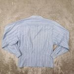 Liz Claiborne Lizwear Vintage Blue Pin Stripe Darted Waist Button Up Shirt size Small Photo 3