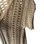 Soft Surroundings  S/M Tan Open Knit Oversized Shrug Open Front‎ Cardigan Sweater Photo 3