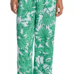 AQUA  Green Palm Print Wide‎ Leg Lounge Pants Drawstring Waist XXS Photo 0