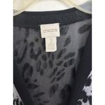 Chico's Chico’s Leopard Print Long Line Button Front Deep V Neck Cardigan Size 2 Large Photo 2