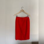 Guy Laroche Boutique Paris | Orange Red Wool Midi Skirt | 40 Photo 2