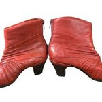Cobb Hill CAI04BG Shannon Red Leather Chunky Heel Ankle Booties Size 6.5 Photo 9