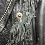 Vintage Wilson Black Leather Fringe Motorcycle Jacket Size undefined Photo 5