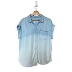 Rails Lex Short Sleeve Button Up in Light Vintage Dip Dye Photo 1