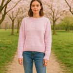 Wooden Ships  Paola Buendia Light Pink Crewneck Wool-Blend Sweater Size XS Photo 1