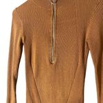 H&M Dusty Rose Ribbed Long Sleeve Half Zip Pullover Knit Sweater Women Sz XS Photo 5