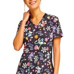 Disney NWT Mickey Mouse Tooniforms Licensed Positive Vibes  V-Neck Scrub Top 2XL Photo 9