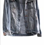 Refuge  size 1X blue jean denim distressed jacket Photo 3