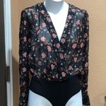 J.O.A. Floral long sleeve open back bodysuit Photo 3