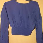 Free People Navy Blue Long Sleeve Button Crop Top, Size Small, NWT!! So cute ☺️ Photo 4