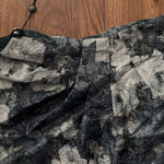 Adrianna Papell  Matelasse Elegant Floral Maxi Dress with Slit Midnight Blue Prom Photo 4