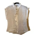 ZARA  100% Ramie White Ruffled Blouse Photo 0