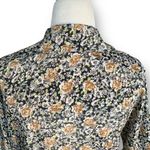 Vintage Tan Black Floral Button Photo 5