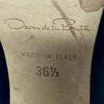 Oscar de la Renta  Blue Suede Leather Heeled Ankle Booties Size 36.5/6 Italy Photo 6