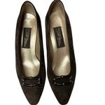 Sesto Meucci Brown Suede  Buckle Pumps Women's Heels Size‎ 7M Italy Vintage Photo 1