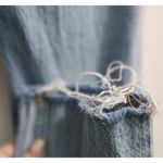 Aeropostale  Mom Jeans Light Wash Distressed Raw Hem High Rise Denim Photo 7