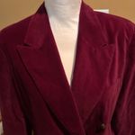 Vintage Cambridge Dry Goods Burgundy Velvet Blazer Jacket Women's Size 8 Photo 2