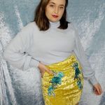 Boohoo embroidered  flowers patches velvet skirt Photo 1