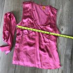 Vintage Debbie Shuchat Silk Sleeveless Blouse Y2K 90s Pink With Bow Tie Size 6 Photo 2