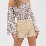 Parisian Sexy Floral Shirred Off Shoulder Top Size 14 Pink Photo 0