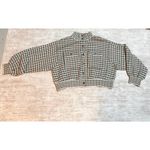 Marled Women’s XL Green Brown Houndstooth Plaid Jacket Pants Set Wide Leg Retro Photo 1