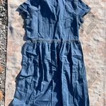 Vintage Denim Embroidered Maxi Dress Pearl Buttons Size 7/8 Size M Photo 4