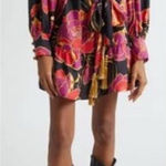 Farm Rio New! Farm Rio Shiny Chita Floral Print Long Sleeve
Minidress sz Small $260 Photo 0