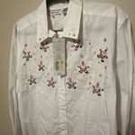 Westbound Vintage  Casual Christmas Santa Embroidered button down Size Medium NWT Photo 5
