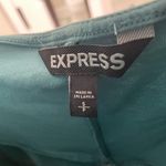 EXPRESS  Teal Skater Dress Lattice High Halter Neck Women’s Size S Photo 4
