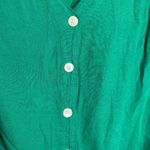 Old Navy  green linen blend short sleeve button down V-neck size XL I19 Photo 4