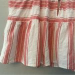 Loft  red white striped shimmer tiered peplum babydoll tank top size medium Photo 14